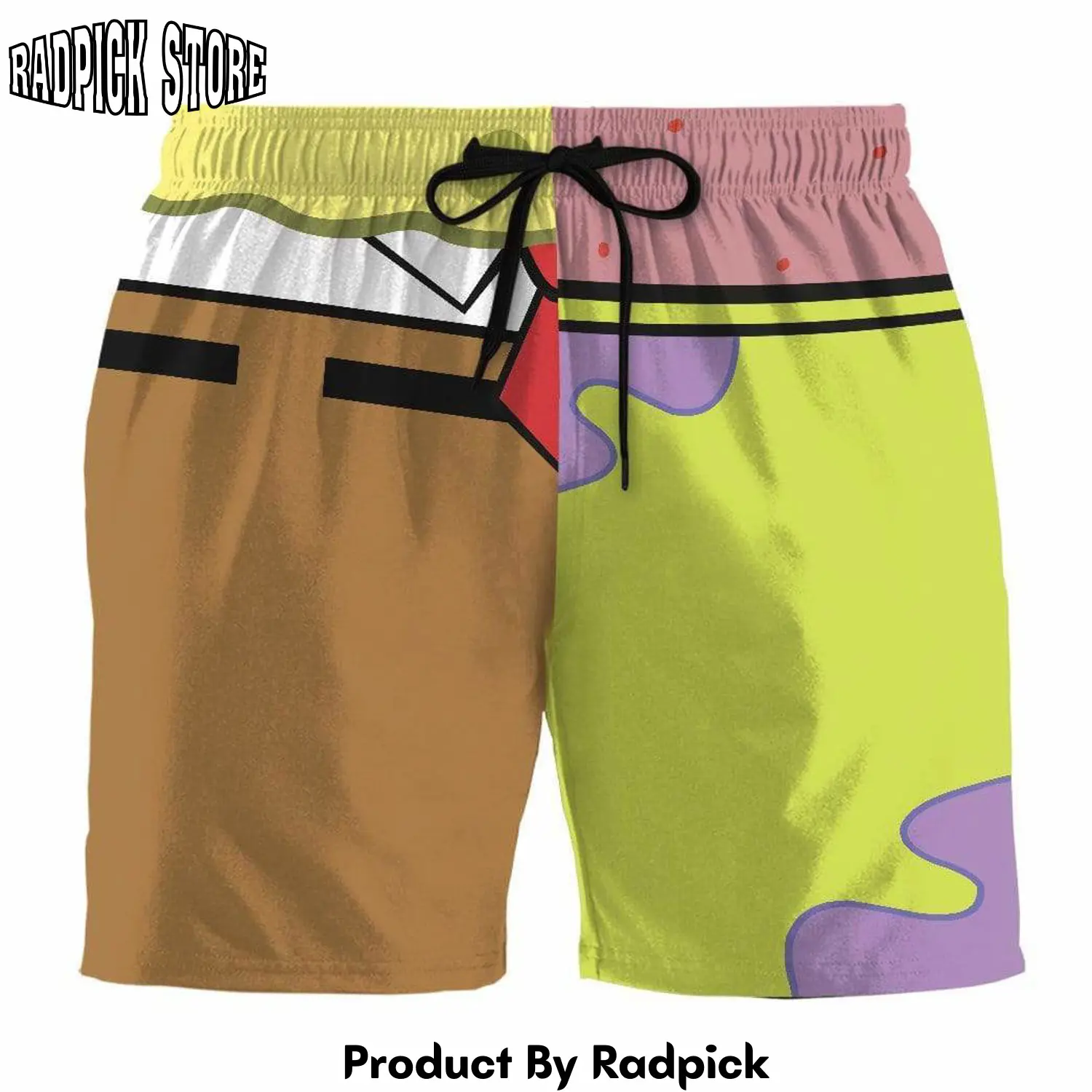 Radpick 3d couple spongebob and patrick star custom summer beach shorts swim trunks rp631629